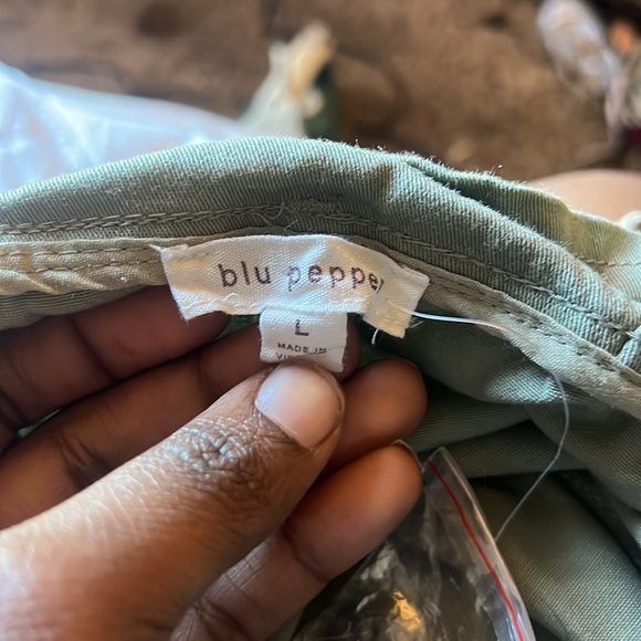 blue pepper cute green khaki skirt - Picture 5 of 5